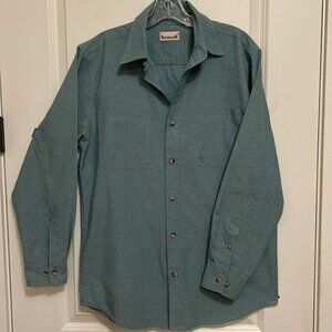 BACKPACKER Men’s Green Cotton Blend Long Sleeve Button- down  Shirt Men’s Med